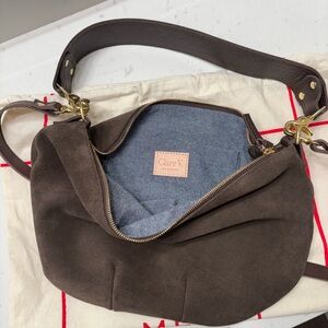 Clare V Moyen Messenger Bag - Chocolate Suede
